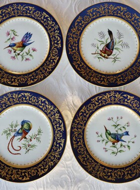 现货 四款选 1979老巴黎瓷艺工坊Le Tallec法式重鎏金手绘装饰盘