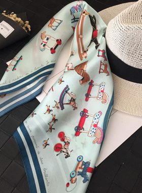 微瑕疵清仓处理 自用很合算真丝缎面小方巾100桑蚕丝围巾春秋丝巾