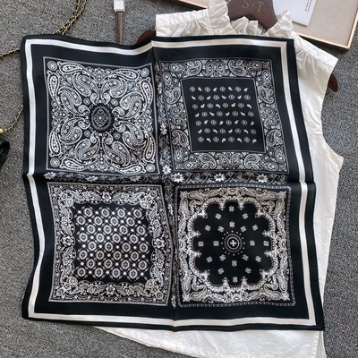 瑕疵特卖复古腰果花纹真丝丝巾53cm小方巾100%桑蚕丝护颈小领巾