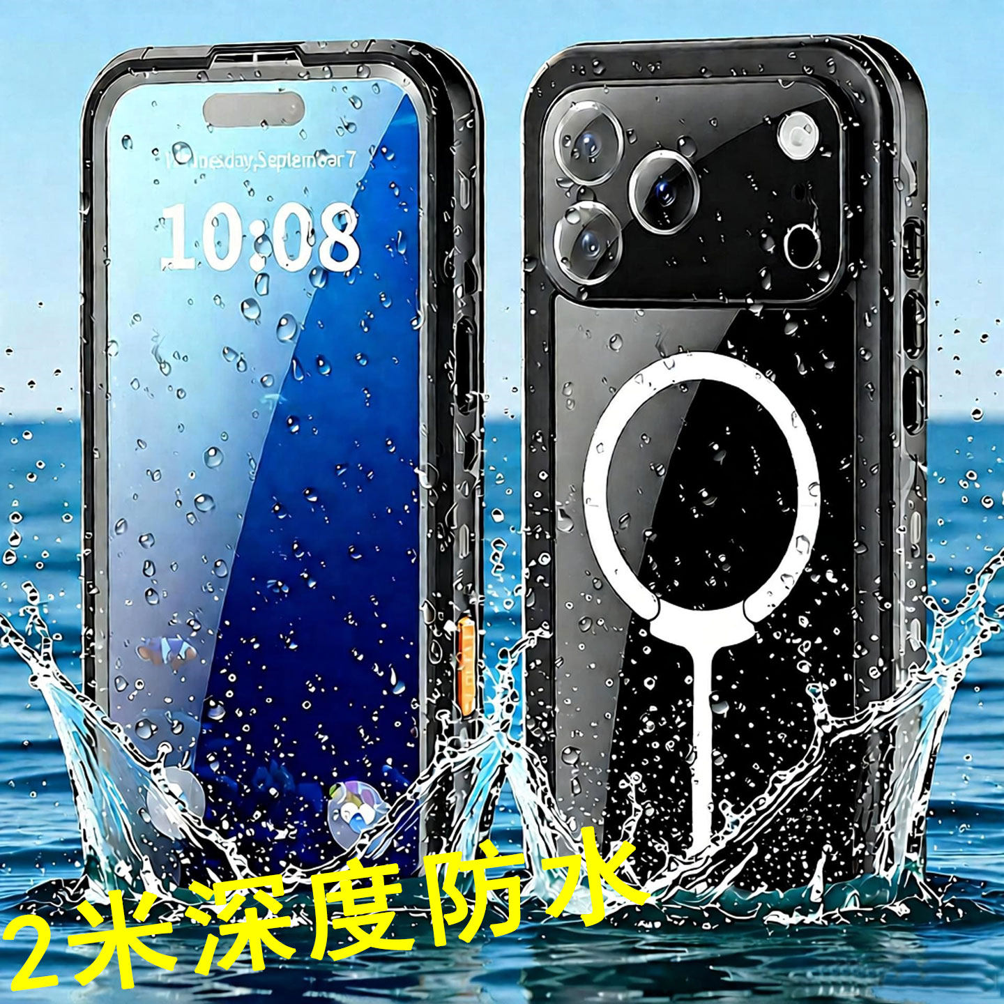 适用iPhone17Promax专用防水手机壳苹果Air屏幕全包镜头双面防摔壳膜一体边框TPU+PC前后360保护套