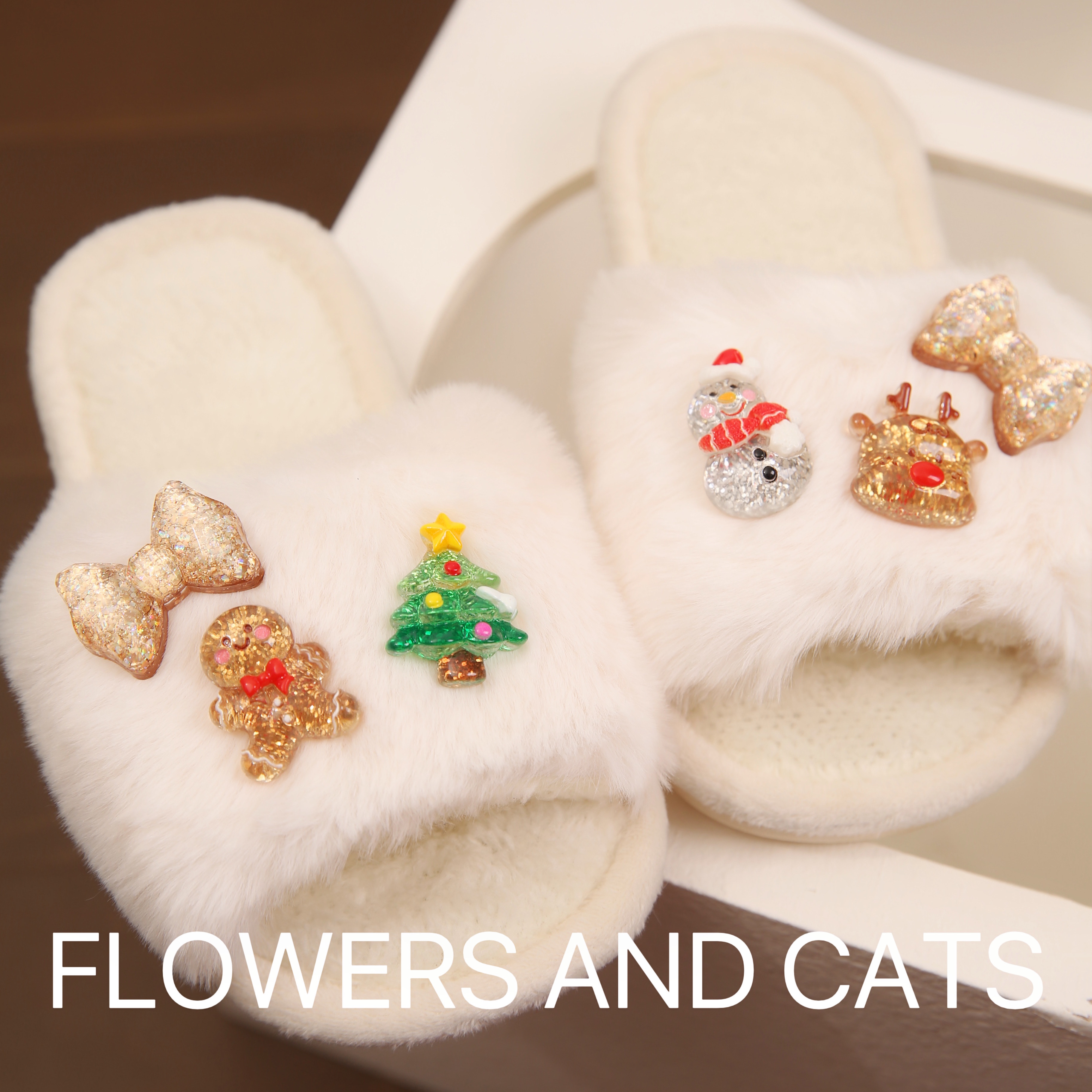 flowersandcats韩版女童拖鞋紫