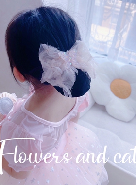 Flowersandcats芭蕾女童发饰丸子头发网兜盘头发花弹力发网拉丁D