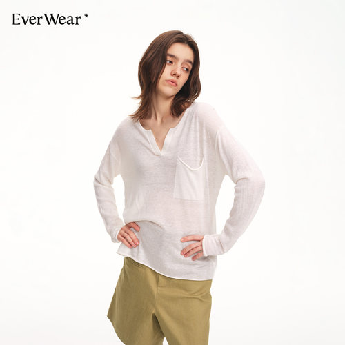 EverWear美式简约羊毛亚麻罩衫