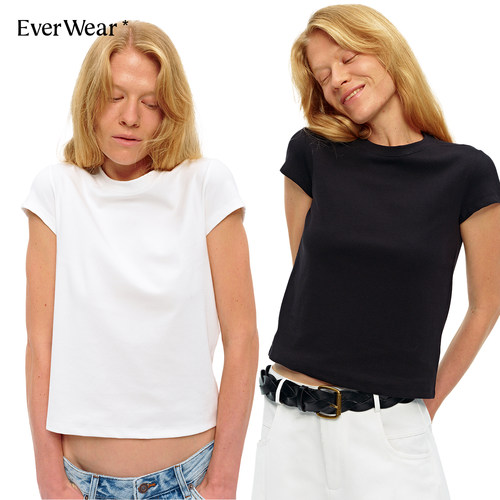 EverWear白色小飞袖显瘦T恤