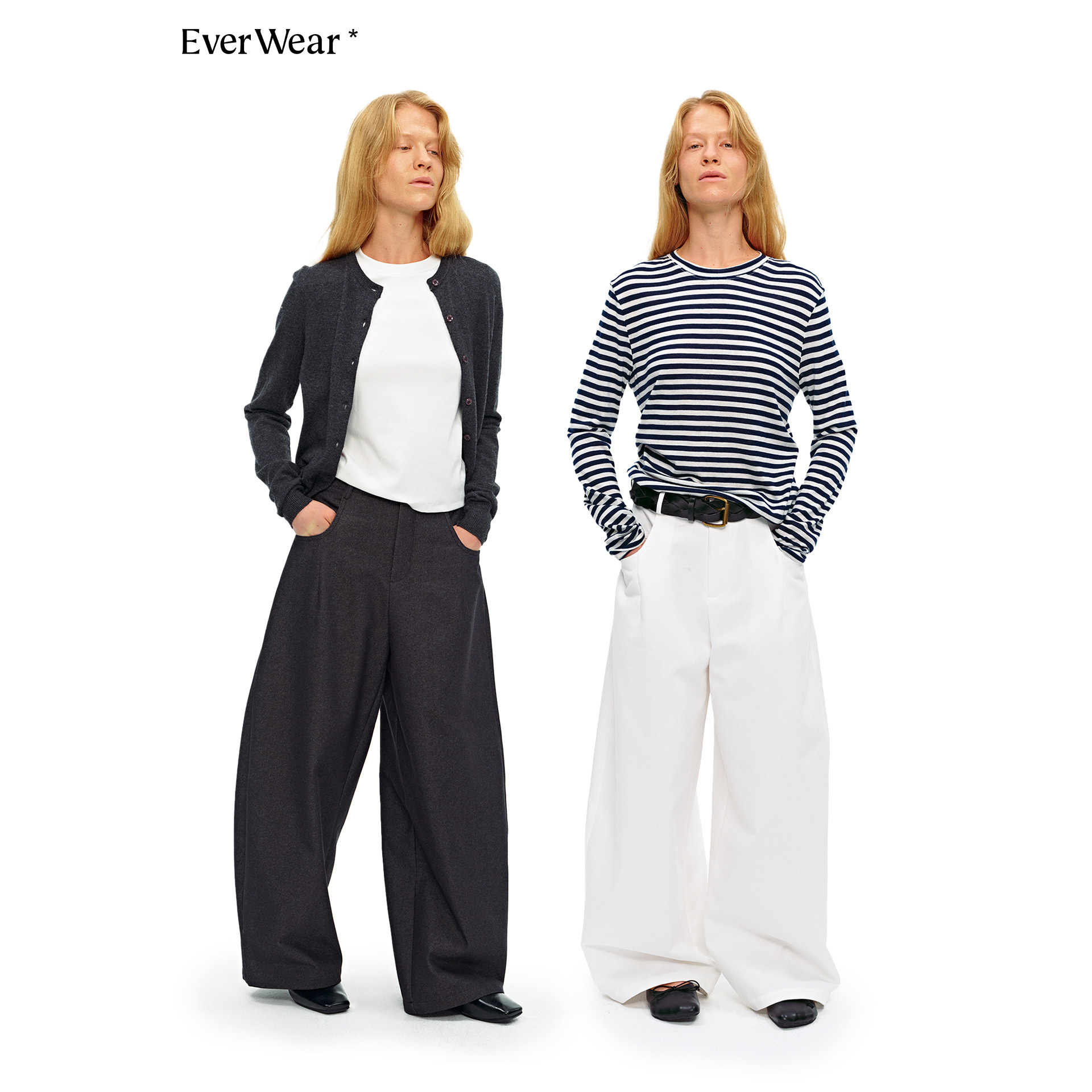 EverWear 蓝色水洗全棉牛仔裤美式复古宽松拖地显瘦弯刀阔腿裤女,女装/女士精品,牛仔裤,淘宝优惠券,粉丝福利购,淘宝优惠卷