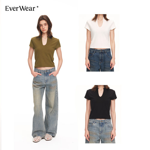 EverWear蚕丝凉感U型领显瘦T恤女