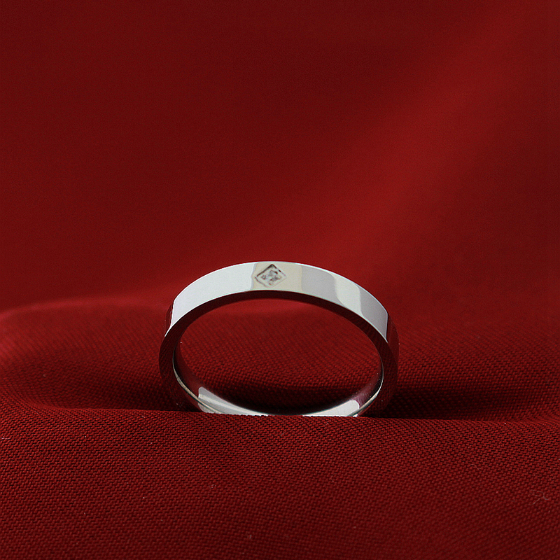 钛钢男士情侣婚礼超闪对戒指闭口