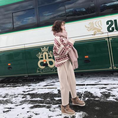 设计感小众加厚内搭打底圣诞节毛衣女秋冬外穿宽松慵懒小香风套装