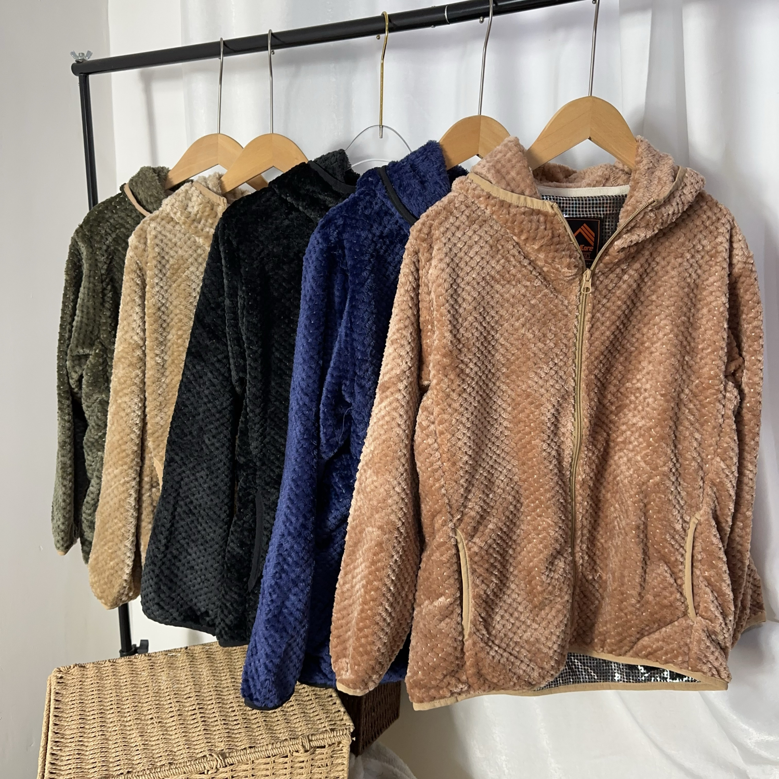 小个子菠萝绒自发热家居保暖外套