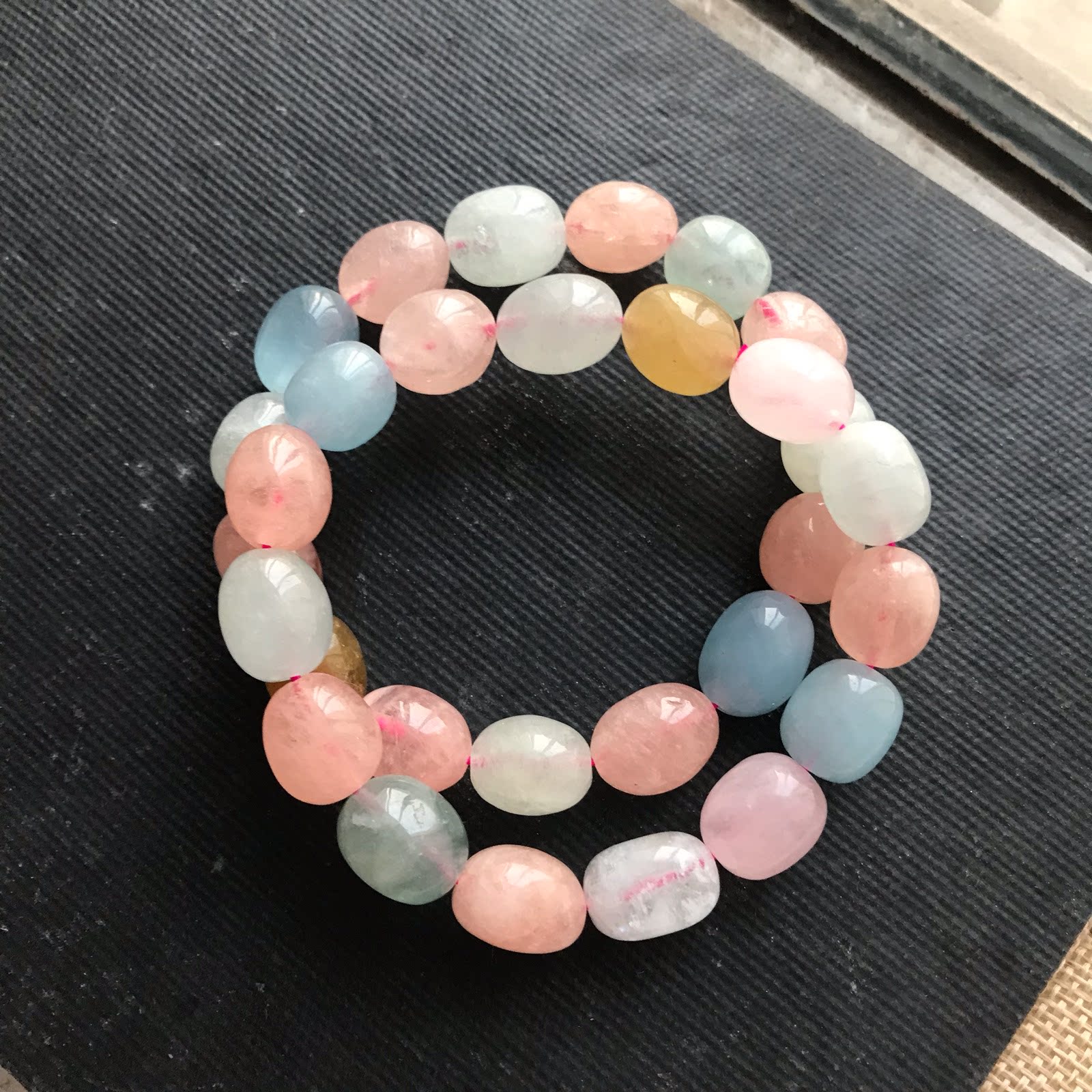 新货特价 天然摩根石手链 随形不定形手链 糖果色大颗粒 单圈女款