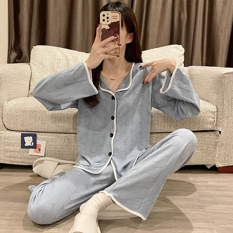 여름 얇은 산후 의류 출산 잠옷 봄과 가을 산후 모유 수유 4 개월 통기성 감금 5 수유 가디건