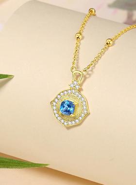 海洋之心项链925纯银女锁骨链