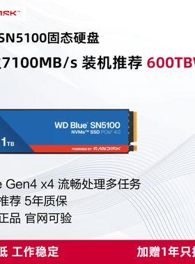 WD西部数据SN5100西数SSD固态硬盘1T电脑装机存储1TB全新正品NVMe