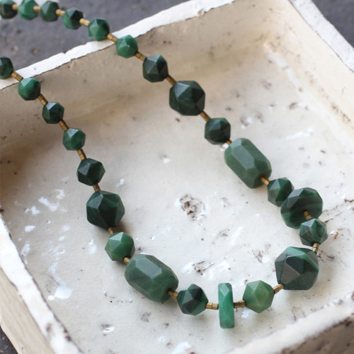 朗睦原创天然非洲玉串珠项链女