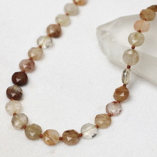 朗睦原创天然金彩发晶手工项链女