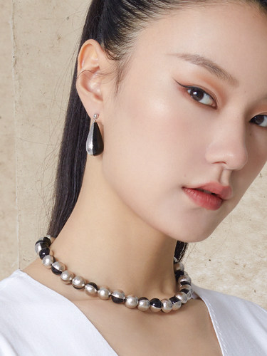 朗睦原创撞色珐琅工艺小众项链女