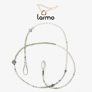 朗睦原创设计【限量版】925银半宝手工长项链 文艺简约知性ins风