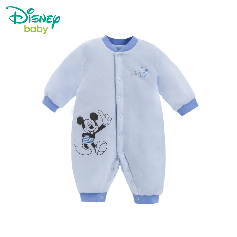 迪士尼婴儿连体衣春秋冬薄夹棉衣