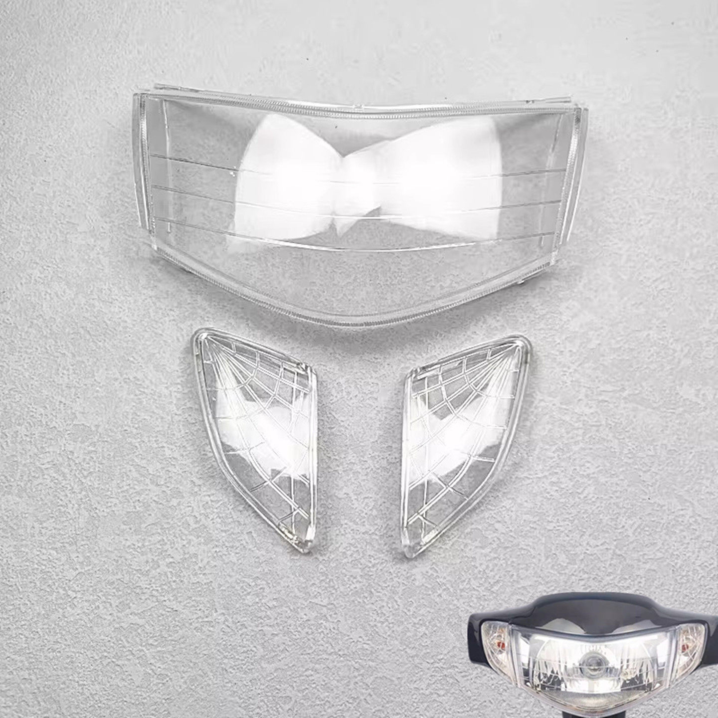 摩托车配件改装件国三福喜100巧格一代大灯转向灯尾灯壳套装