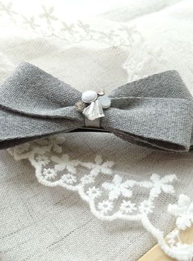 气质灰色简单优雅一字夹鸭嘴夹刘海夹韩国流行时尚头卡夹子压发卡