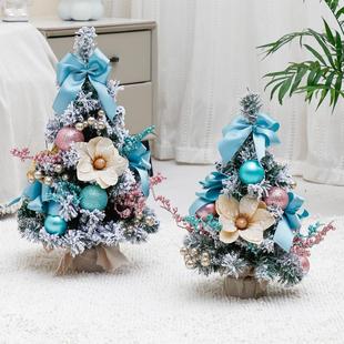 圣诞节装饰品桌面圣诞树套餐摆件小树带灯圣诞礼物礼品橱窗饰品