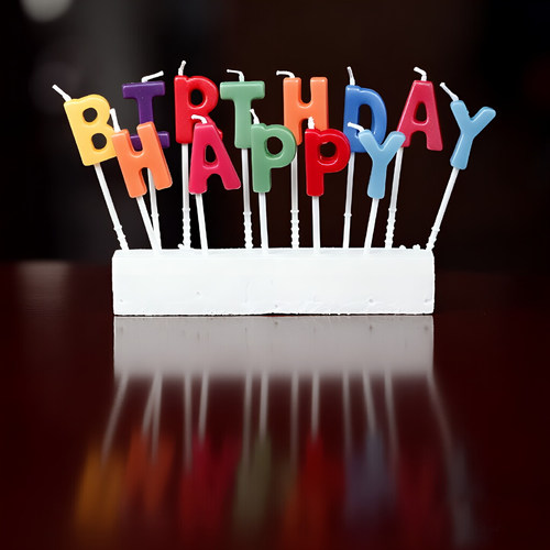 出口版本happy字母蛋糕店蜡烛