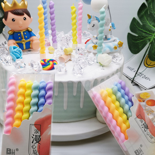 包邮马卡龙糖果色多彩生日蜡烛