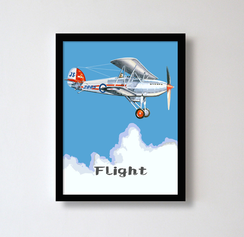 飞行飞机海报实木有框画装饰画现代简约画挂画复古客厅餐厅卧室画