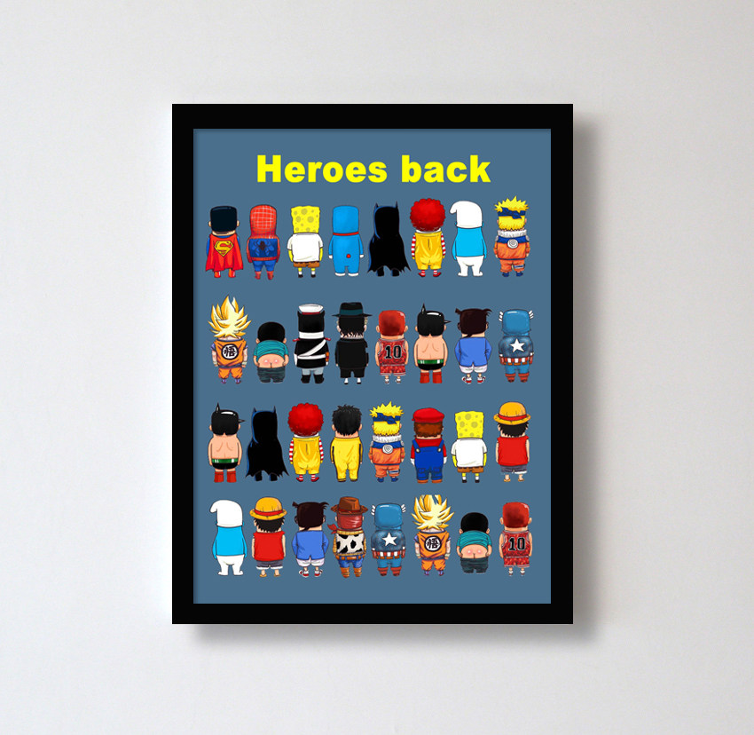 英雄们的背影实木有框画装饰画现代简约挂画客厅画餐厅画卧室画