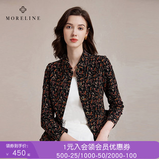 西服中长款 沐兰商场同款 单排扣修身 女秋新款 轻奢优雅碎花西装