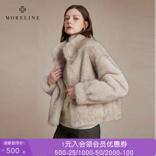 沐兰轻奢高雅仿水貂短外套女冬新款 保暖环保皮草毛大衣短款