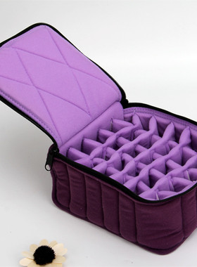 精油收纳包紫色30格3英寸8厘米高10ml/15毫升防摔适用多特瑞精油