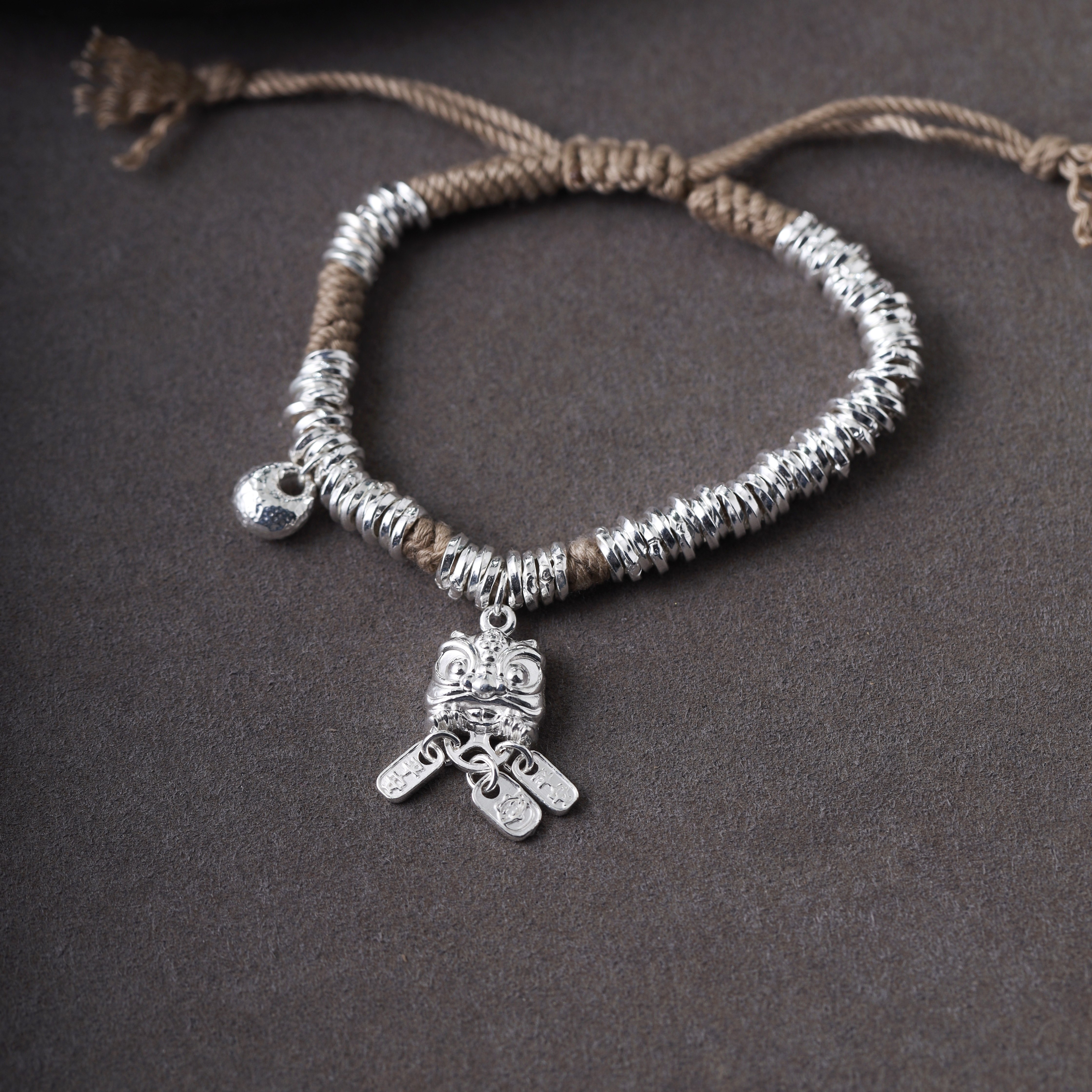 狮韵安福|999足银盘缠手链小众设计醒狮平安招财猫福袋可调节手绳,饰品/流行首饰/时尚饰品新,银饰手链,淘宝优惠券,粉丝福利购,淘宝优惠卷