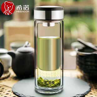 希诺双层玻璃水杯茶杯XN6737-6738-6739-6900-6902刻字印字定制