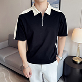 夏季新款宽松拼色短袖POLO衫男士半袖T恤上衣A431-PL115-P60，男装Polo衫，星座401B（原A431）