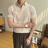 2025夏季新款英伦修身V领透气半袖短袖polo衫男T恤401B-M608-P48，男装T恤，星座401B（原A431）