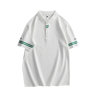 2025夏季 袖子条纹胸前织带纯色短袖POLO衫男T恤A431-PL516-P58图片