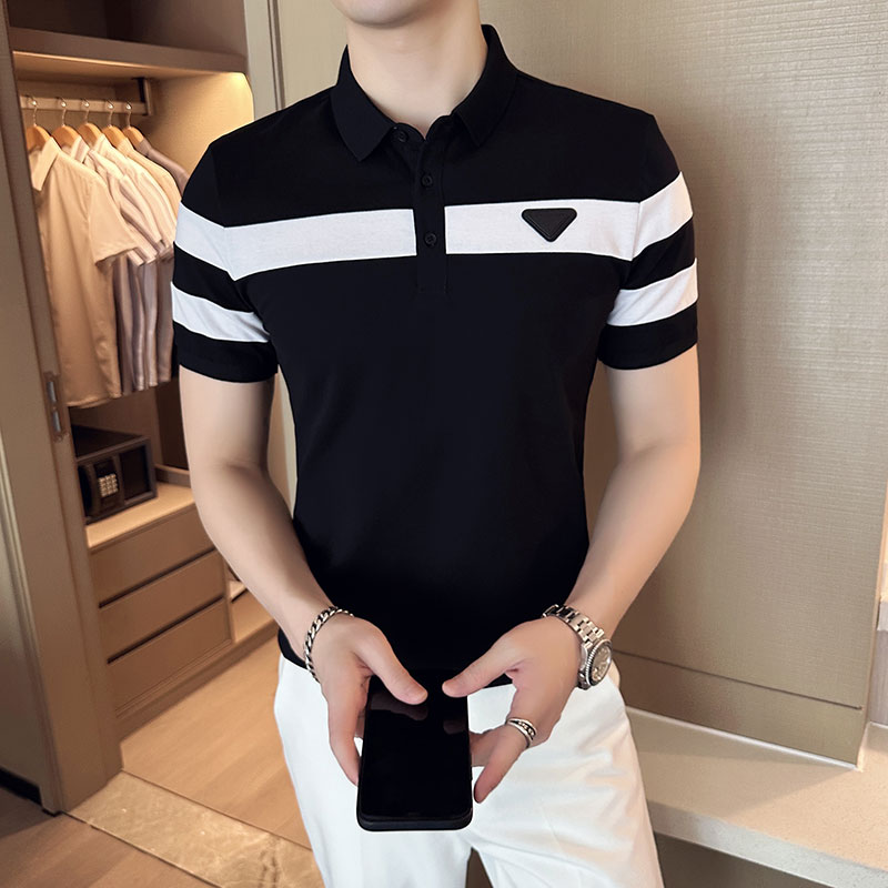 2025夏季新款英伦拼色休闲修身短袖polo衫翻领t恤A431-PL556-P55,男装T恤,星座401B（原A431）
