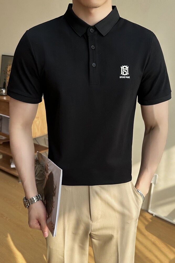 2025夏季新款英伦修身短袖POLO衫刺绣翻领T恤401B-PL852-P55,男装T恤,星座401B（原A431）