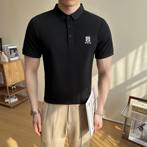 2025夏季新款 英伦修身短袖POLO衫刺绣翻领T恤401B-PL852-P55图片