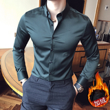 冬款刺绣加厚长袖衬衫男士A431/1015-1加绒P75不加绒P65原A206-1，男装衬衫，星座401B（原A431）