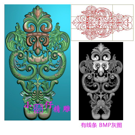 门花洋花门板皇冠大洋花椭圆花 JDP精雕图浮雕图521软件雕刻BMP图