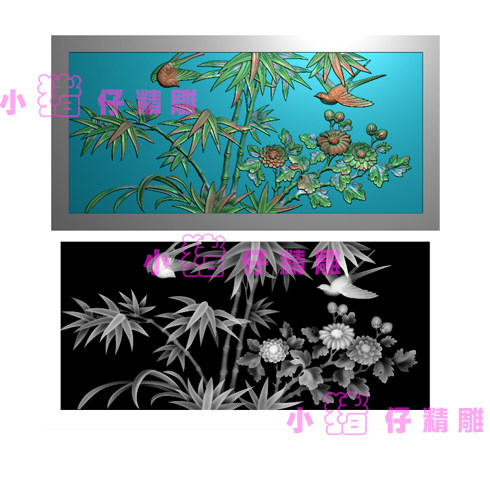 竹子菊花兰花图雕刻图精雕图 JDP浮雕图 521软件图 BMP