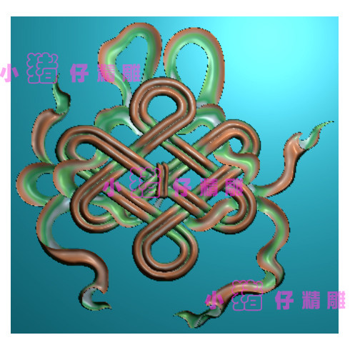 中国结如意结精雕图JDP浮雕图 521软件BMP灰图挂件小件精品雕刻图