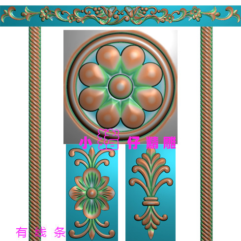 门花套图回形上花小角花JDP精雕图浮雕图521软件雕刻图 BMP灰度