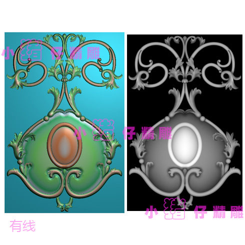 圆形洋花石膏套图墙板雕花精雕图JDP浮雕图521软件BMP