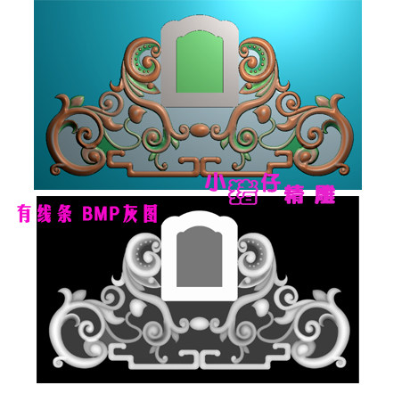 精雕图JDP墓碑骨灰盒洋花边框装饰寿盒盖板围板浮雕图521软件BMP