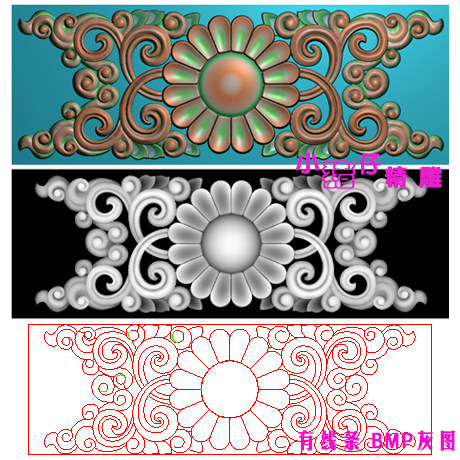精雕图jdp浮雕图藏族洋花屏风花格挡板窗障石雕木雕图521软件图