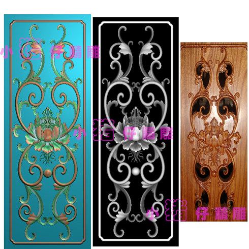 精雕图牡丹花西藩莲洋花 JDP浮雕图 门板围板雕花图BMP 521软件