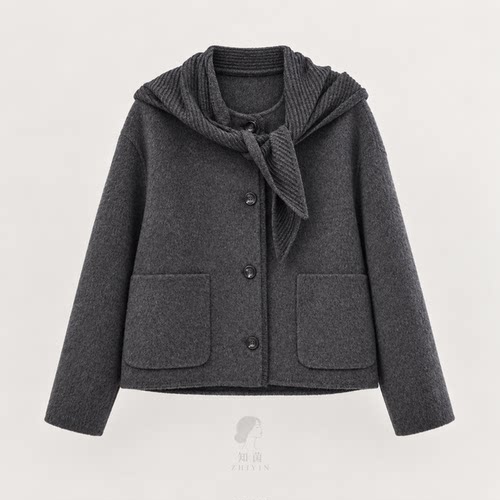 国内专柜代购正品 indicia标记冬季绵羊毛围巾披肩大衣F2D6DY522N